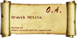 Oravik Attila névjegykártya
